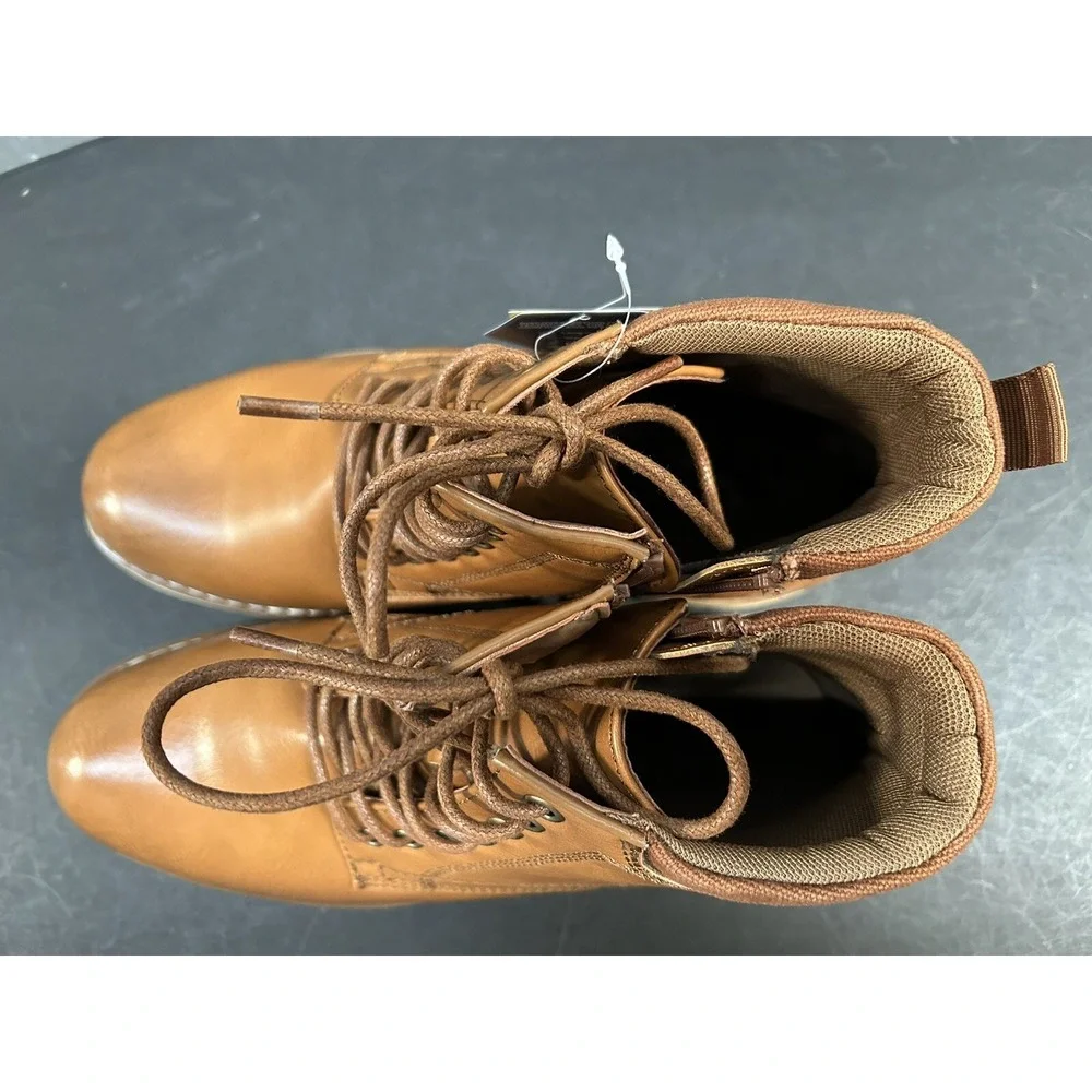 NWOB Steve Madden Men's P-Bowery Cognac Half-Zip Chukka Boots 8.5